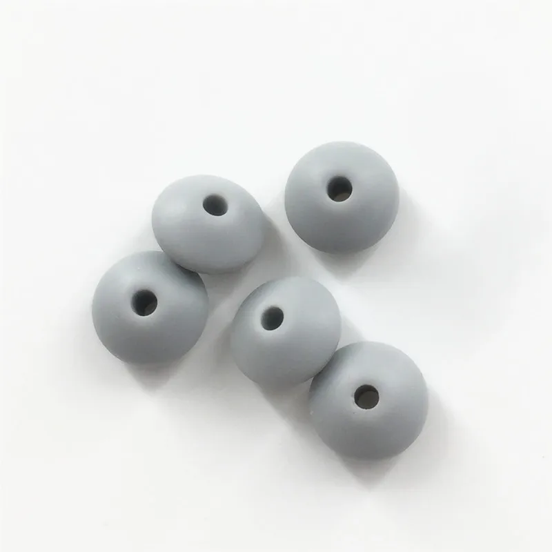 Light Grey Ченкэй 100 шт 12x7 мм без БФА, силиконовый бусины в форме чечевицы DIY Детские счеты подвеска-прорезыватель успокаивающие украшения изготовление аксессуаров бусины - Цвет: Light Grey