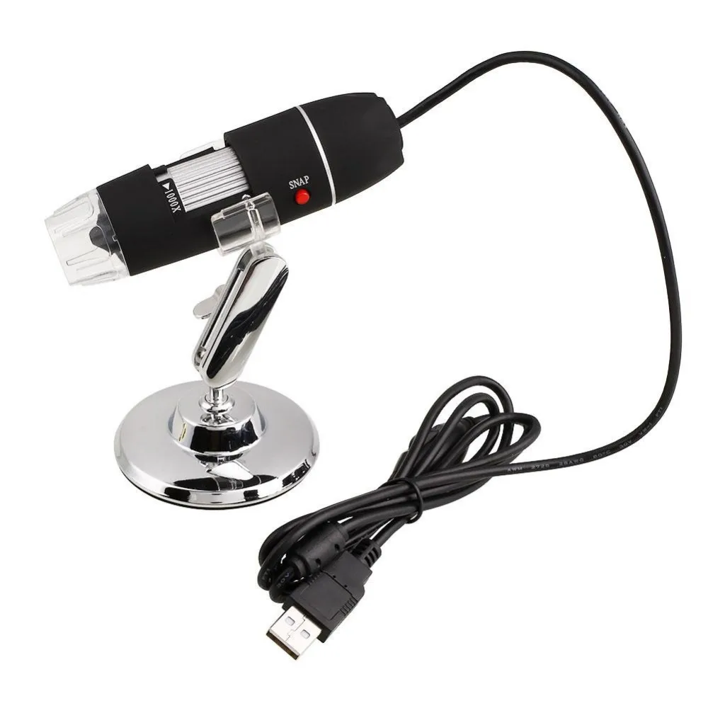 Gizcam HD 2MP 1000X 8LED USB портативный цифровой микроскоп Эндоскоп зум Видео камера лупа Стенд