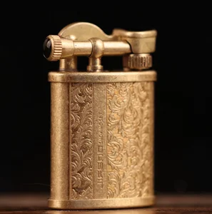 Новинка, Мужская зажигалка для курения из чистой меди, ветрозащитная керосиновая Зажигалка для табачных сигарет, Мужская зажигалка для сигар в стиле милитари