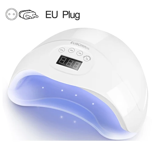 SUN5 Plus EU Plug Все для маникюра Солнце 5 плюс 48 Вт УФ лампа для сушки ногтей лампа для Полимеризации Гель-лака для УФ-гель для ногтей Дисплей автоматический Сенсор DIY инструмент для ногтей 15/30/60s - Цвет: SUN5 Plus EU Plug