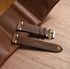 Ремешок из натуральной кожи для наручных часов, винтажный желто-зеленый браслет с пряжкой из нержавеющей стали, 18 мм 20 мм 22 мм