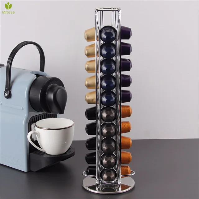 Держатель для кофе Nespresso 40 чашек вращающаяся стойка капсул капсулы