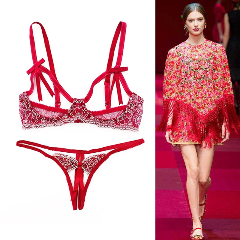 Sexy Bras For Women Sex Push Up sexy underwear lingerie Bralette Open Chest with Crotch Panties Bra Set for Valentine's |