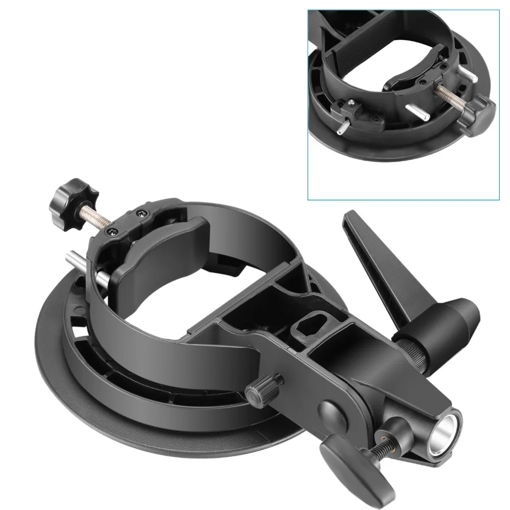 

Neewer S-Type Bracket Holder with Bowens Mount for Speedlite Flash Snoot Softbox Beauty dish Reflector Umbrella