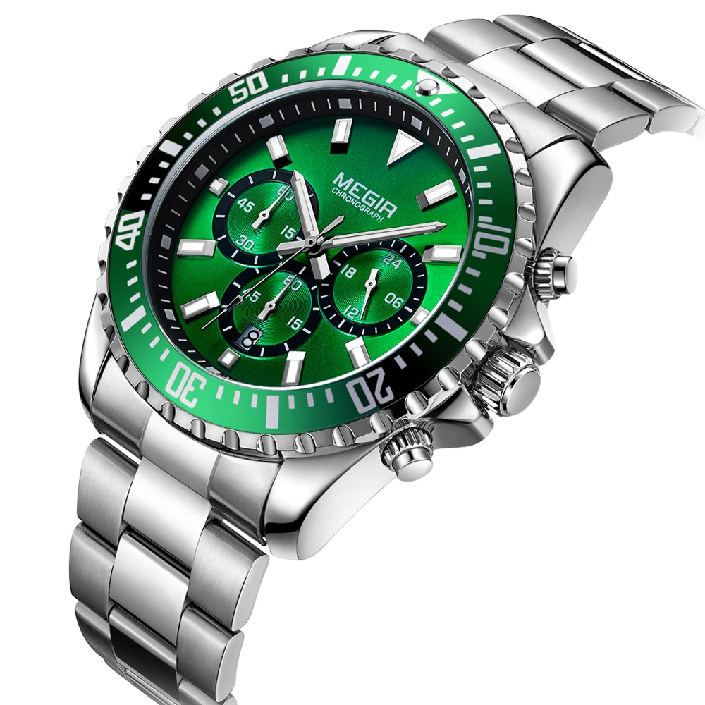 Часы Megir Мужские кварцевые аналоговые водонепроницаемые наручные с хронографом