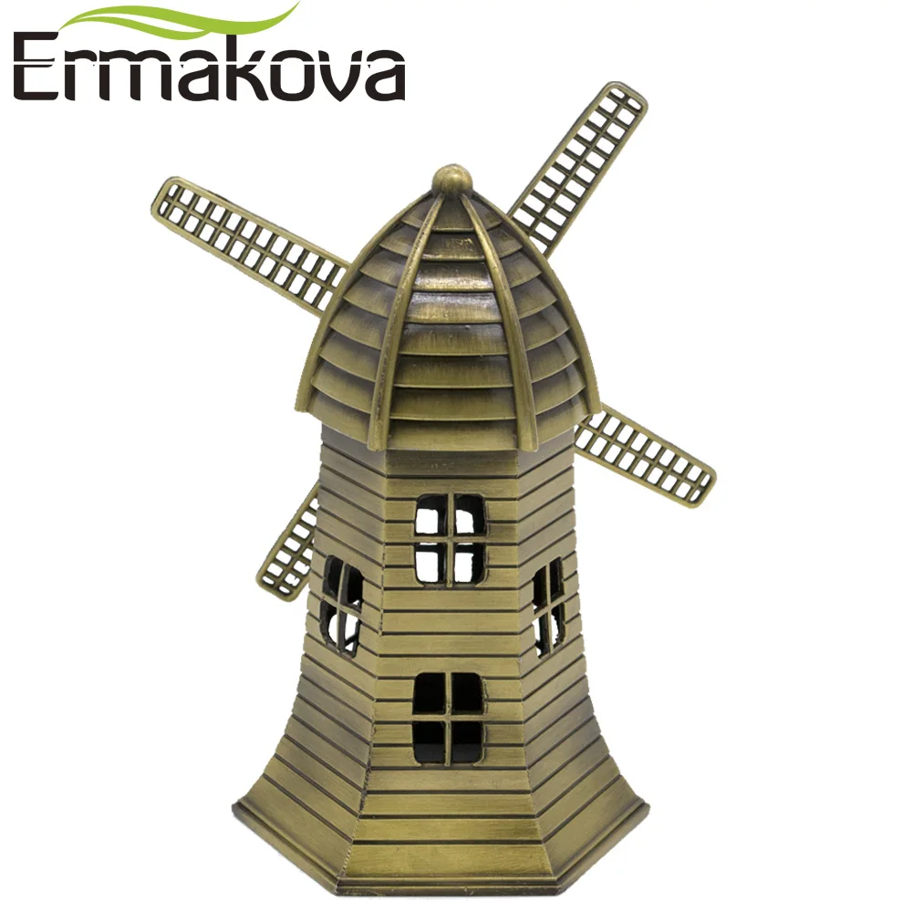 Ермакова металлическая голландская ветряная мельница фигурка Голландская мельница модель здания предметы домашнего интерьера украшения для дома