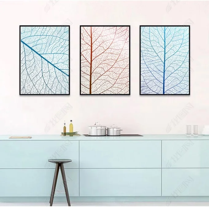 

Fresh Leaves Simple Nordic Decorative Poster Print Modular Wall Paintings For Living Room Wall Art Home Decor No Framed