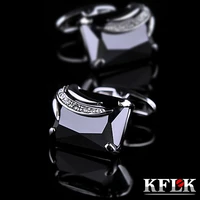 kflk jewelry fashion shirt cufflinks for mens gifts brand cuff buttons black cuff links high quality abotoaduras guests