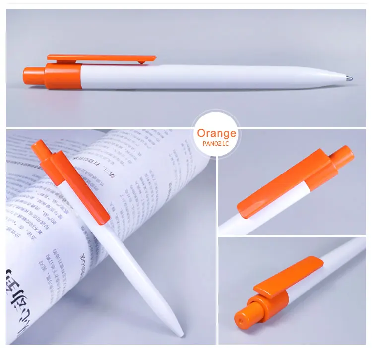 Orange Pan021C 500 шт/партия пластиковые рекламные элементы ручки для письма Пользовательский логотип гравировка мяч карандаш - Цвет: Orange Pan021C