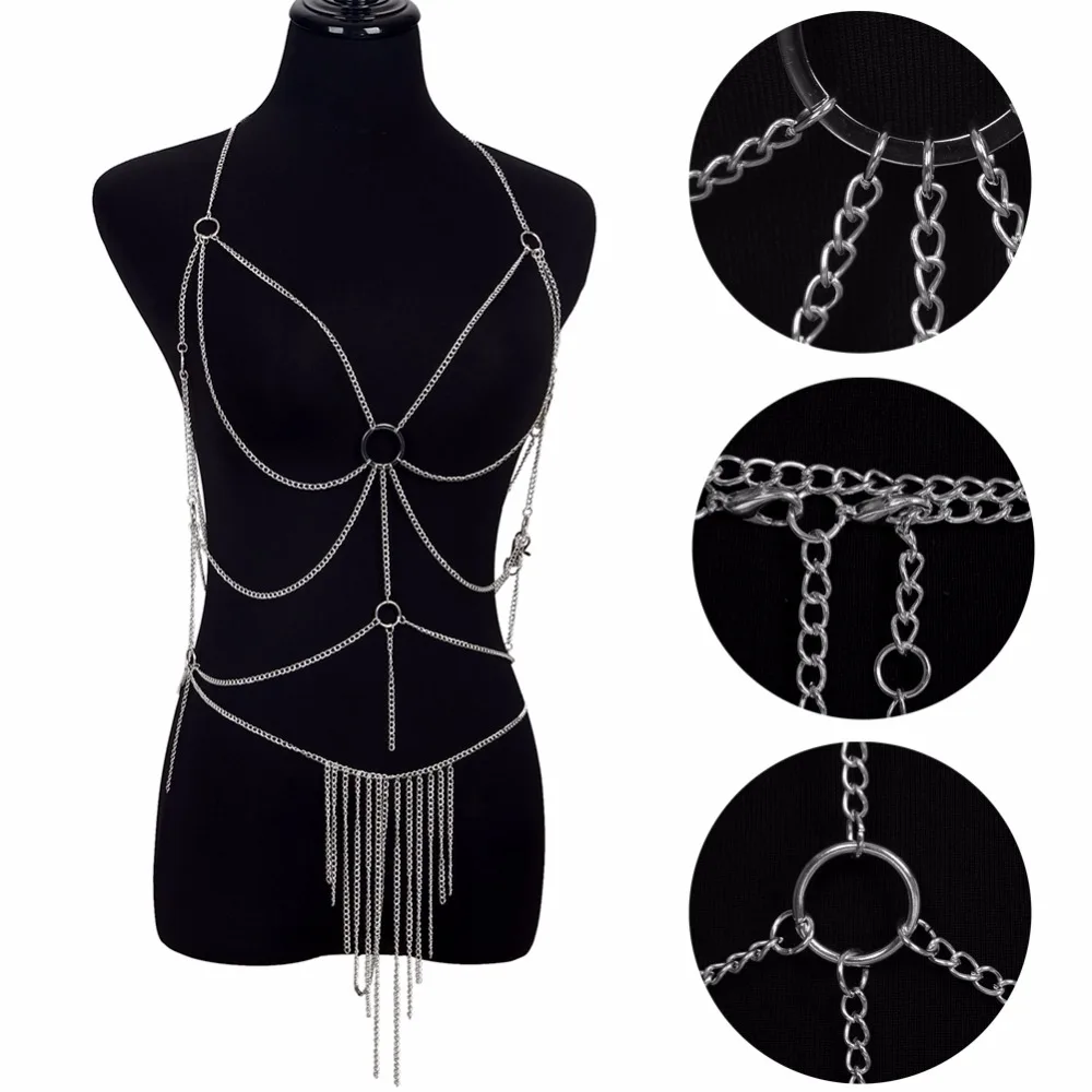 European Fashion Style Sexy Belly Waist Tassel Chains Necklaces Bra Summer Beach Extoic Chain Underwear Tops | Украшения и