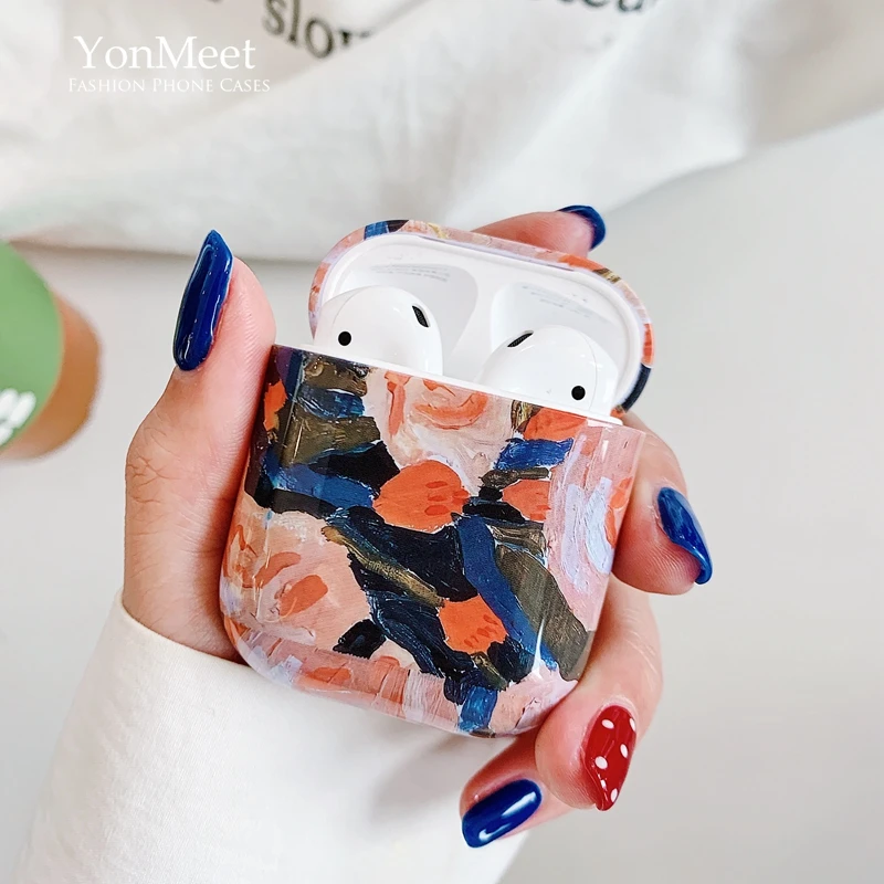 Ins Korea florals чехол для наушников Apple Airpods 1/2/i10/i11 защитный чехол Bluetooth сумка для наушников