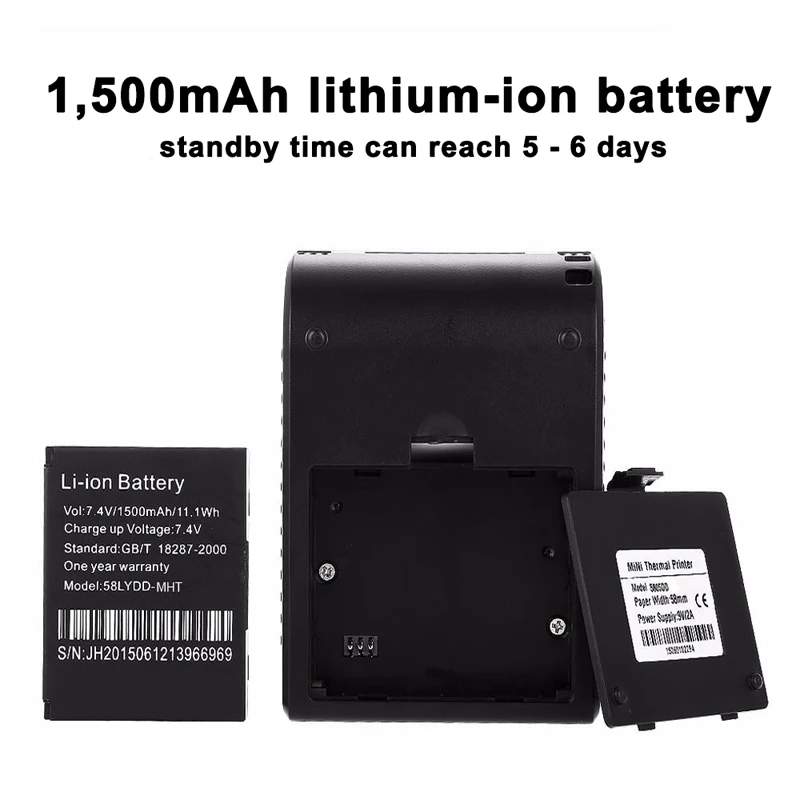 Портативный мини принтер Bluetooth термопринтер для чеков карманная машина билетов