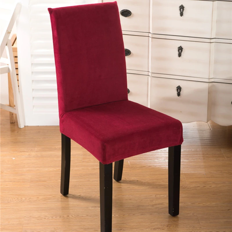 Бархатный Чехол из спандекса для обеденного стула однотонный чехол 100%