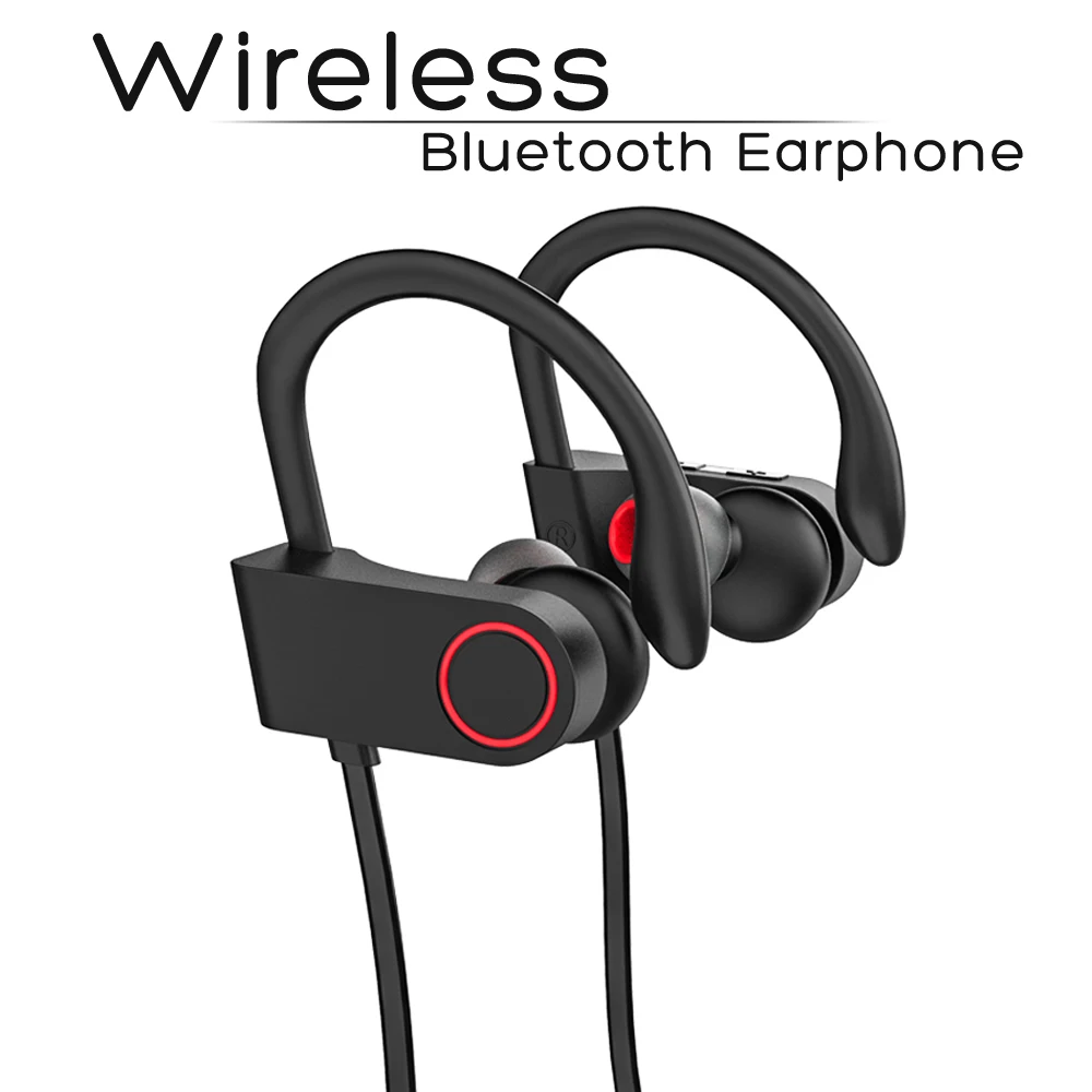 Спортивные Беспроводные Наушники Bluetooth наушники с крючком черного цвета