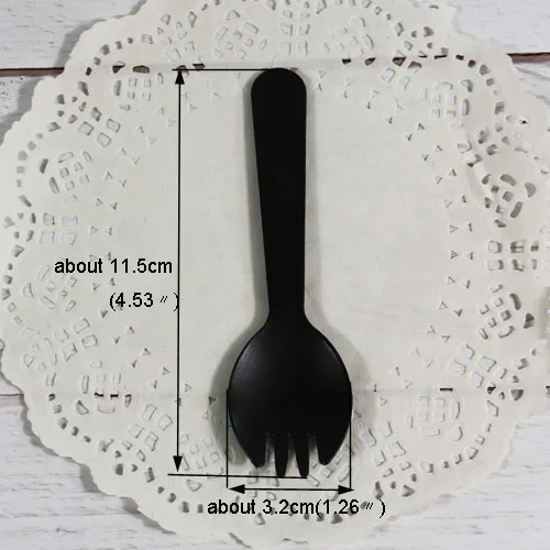 12pcs black 12 шт., пластиковая ложка конфетного цвета для мороженого, одноразовые вилки, ложка для торта, сервировка десерта, инструмент, вечерние, рождественские, свадебные украшения - Цвет: 12pcs black