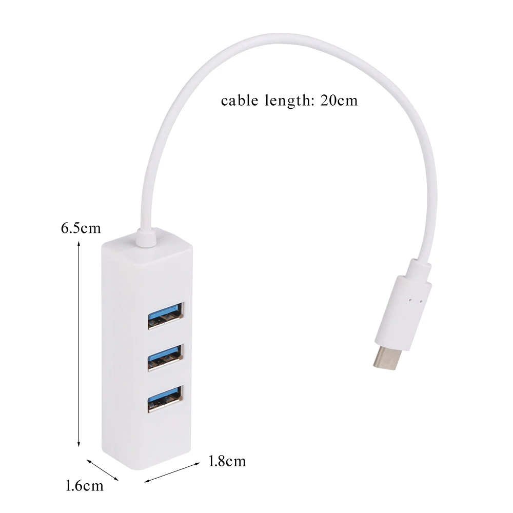Белый USB-C Type-C до 4 портов USB 3 0 концентратор адаптер Высокоскоростная передача