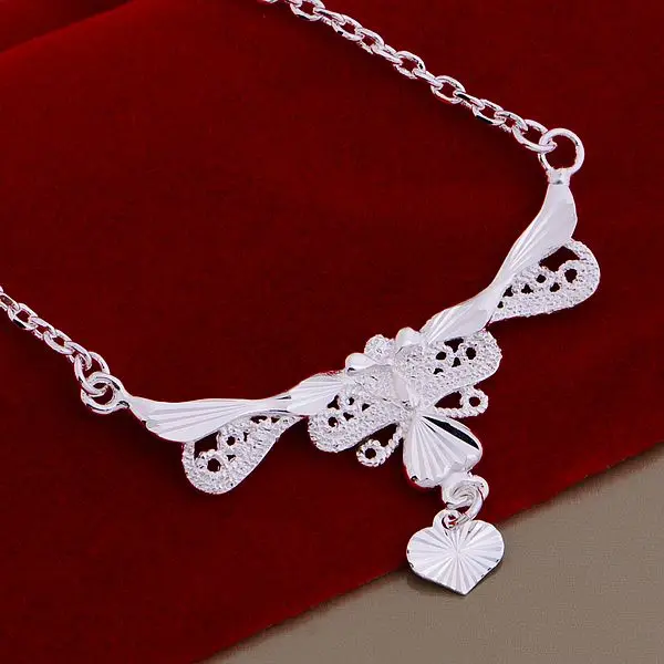 Женское Ожерелье с серебряным покрытием AN797 модное Серебряное украшение 925 пробы