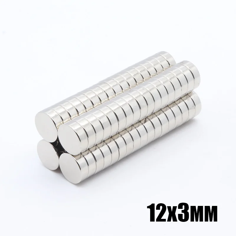 100 шт 12 мм x 3 мм супер сильные круглые Дисковые магниты 12*3 12x3 Редкоземельные неодимовые магниты N35 12 мм* 3 мм новое поступление