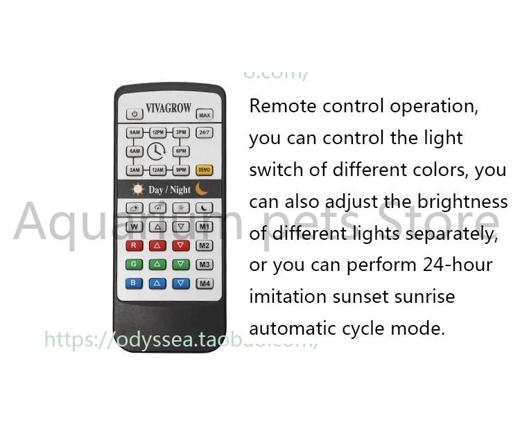 ODYSSEA VIVAGROW DN50 DayNight RGB светодиодный светильник для аквариума, светильник для пресноводных растений, светильник для выращивания растений, 24/7 пульт дистанционного управления