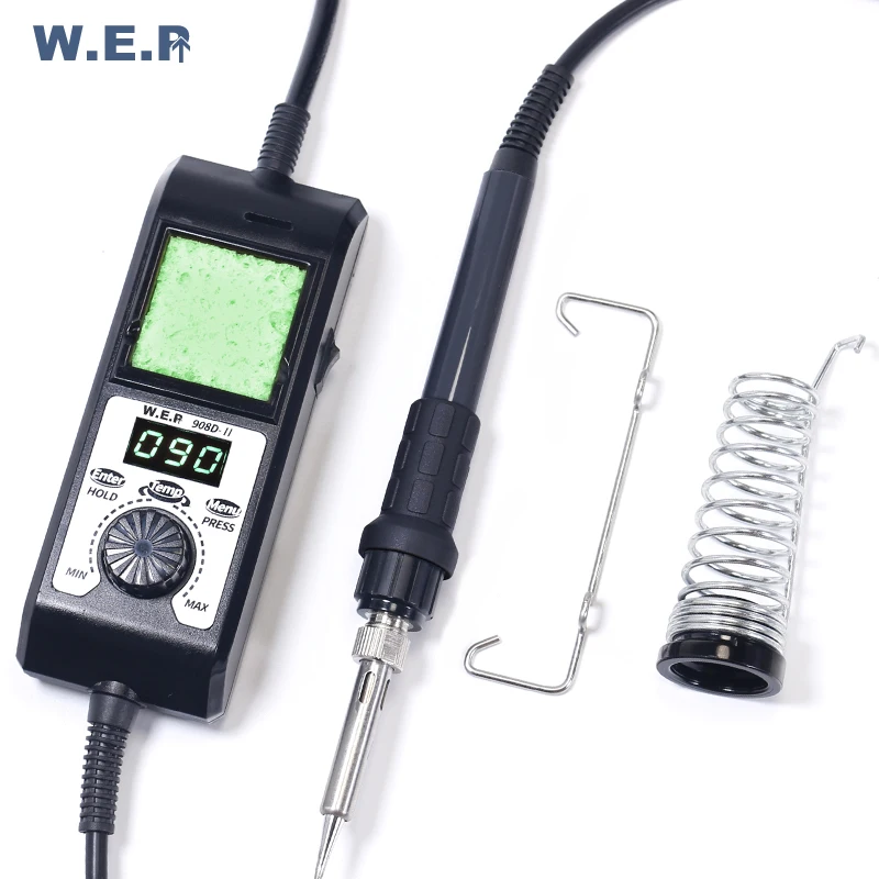 WEP 908D-II 65 Вт портативный светодиодный цифровой термостат паяльник Цифровая коррекция температуры защита от сна