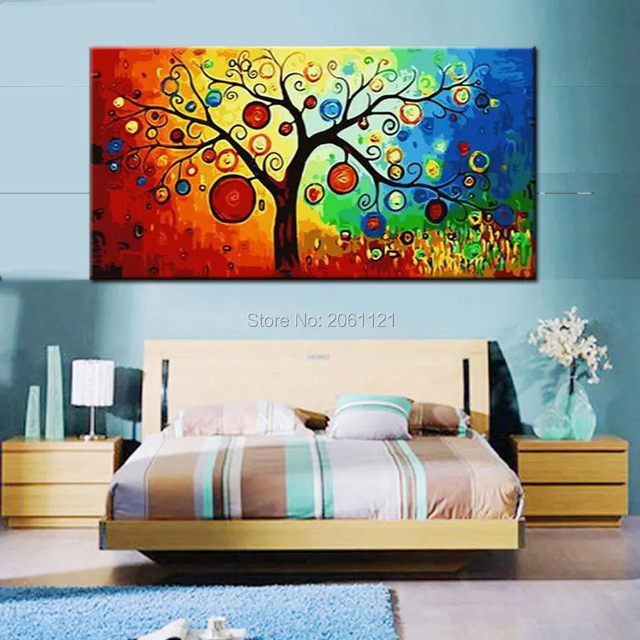 Высокое качество красивый современный абстрактный пейзаж дерево картина маслом