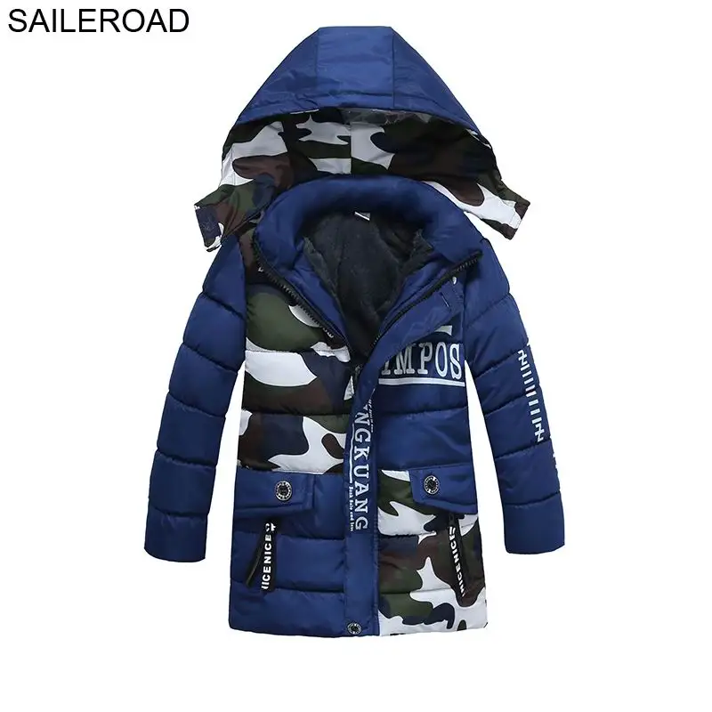 SAILEROAD/Детский пуховик для мальчиков от 2 до 5 лет модная зимняя детская верхняя одежда для мальчиков в армейском стиле хлопковая куртка-пуховик, парки