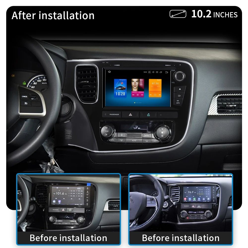 Dasaita " Android 9,0 автомобильный dvd-плеер для Mitsubishi Outlander с 4G+ 32G Восьмиядерный Авто Стерео Navi Радио мультимедиа
