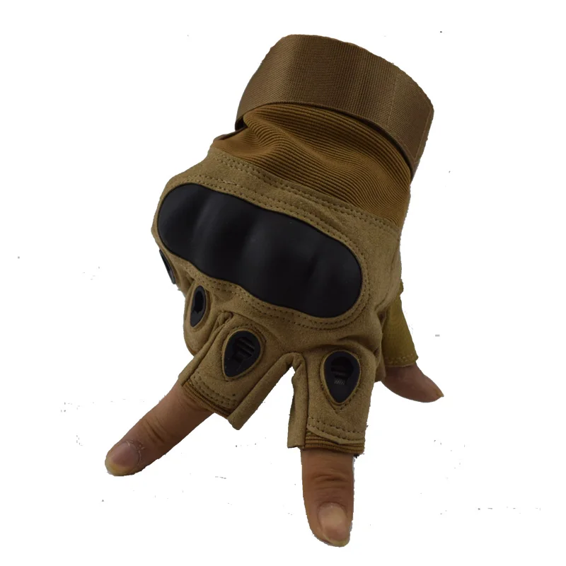 Half Finger Tan Тактические перчатки военные армейские Combat paintball страйкбол перчатки для занятий спортом на открытом воздухе Велоспорт Пешие прогулки с твердыми костяшками половина/полный палец перчатки - Цвет: Half Finger Tan