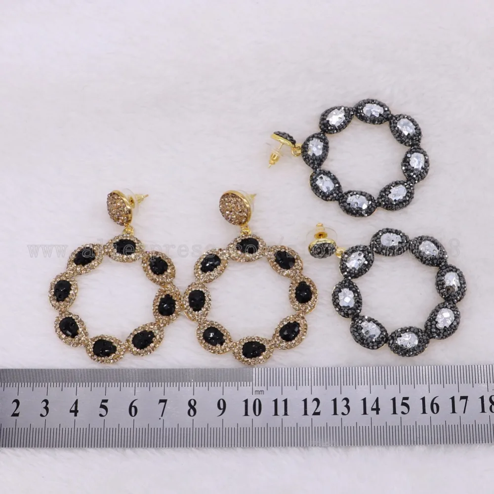 

5 pairs 8 stones drop earrings dangle earrings Skull mix stone drop earrings dangle earrings druzy jewelry gems lady gift 2254