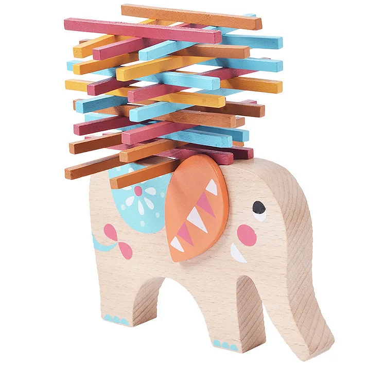 baby Wooden toys Sticks Balance Wood Children Puzzle Games Parents Toy Elephants Stacked Music puzzle kids | Игрушки и хобби