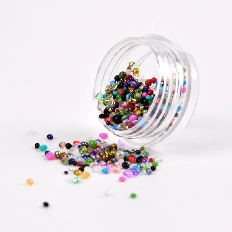 

1 Box Mixed Colors Chameleon Stone 3D Nail Rhinestone Small Irregular Beads Manicure Nail Art Decoration