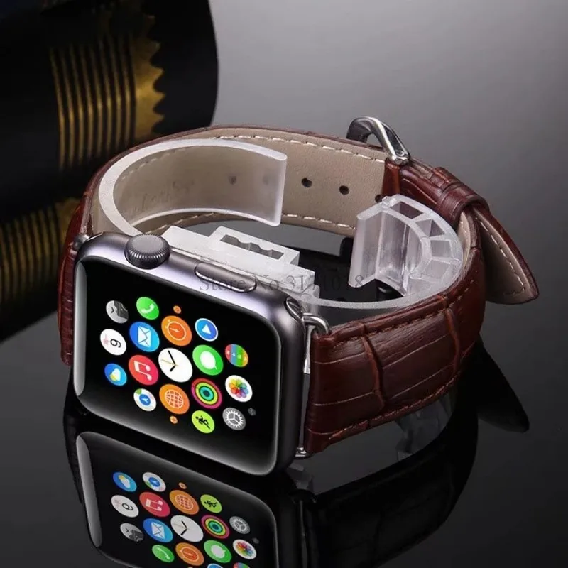 Кожаный ремешок для часов Apple Watch Band 4 серии 3 2 5 40 мм 44 38 42 спортивный сменный