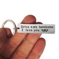 custom fashion keyring gifts engraved drive safe i need you here with me keychain couples boyfriend girlfriend jewelry key chain