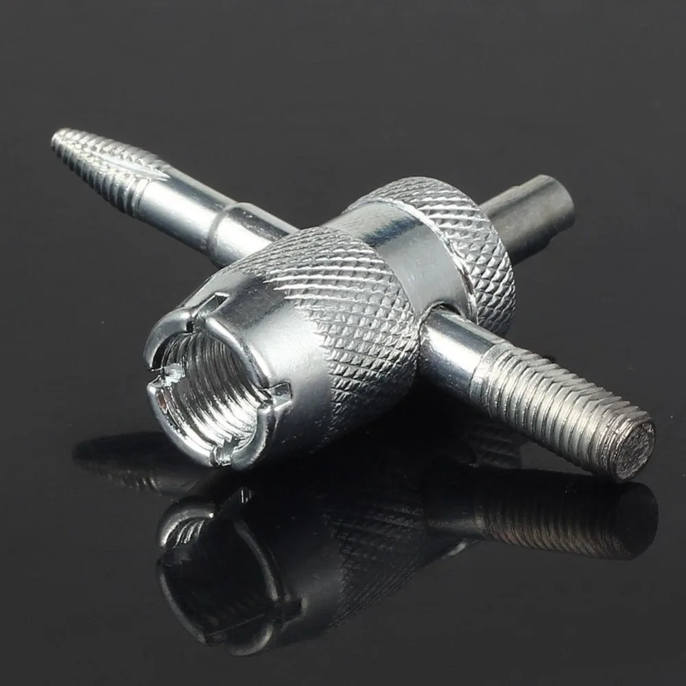 

4 Way Car Bike Tyre Valve Repair Installer Tire Remover Tool and 4 Valve Stem Core New