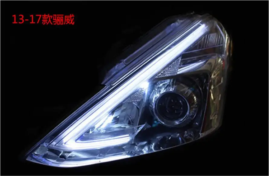 2pcscar Head light For Nissan Livina Headlights 2007~2012/2013~2018year Livina headlight Bi-Xenon Beam Fog light angel eyes Auto
