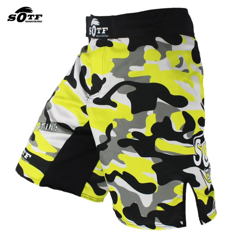 SOTF черные камуфляжные боксерские боевые дышащие шорты Tiger Muay Thai mma Одежда для