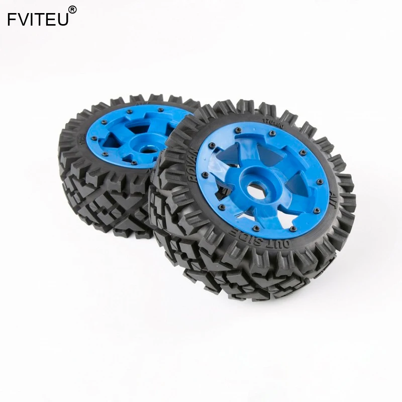 

FVITEU Complete Rubber Front All Terrain Wheel Tire kits with Nylon Wheel Hub for 1/5 HPI BAJA 5B Rovan King Motor
