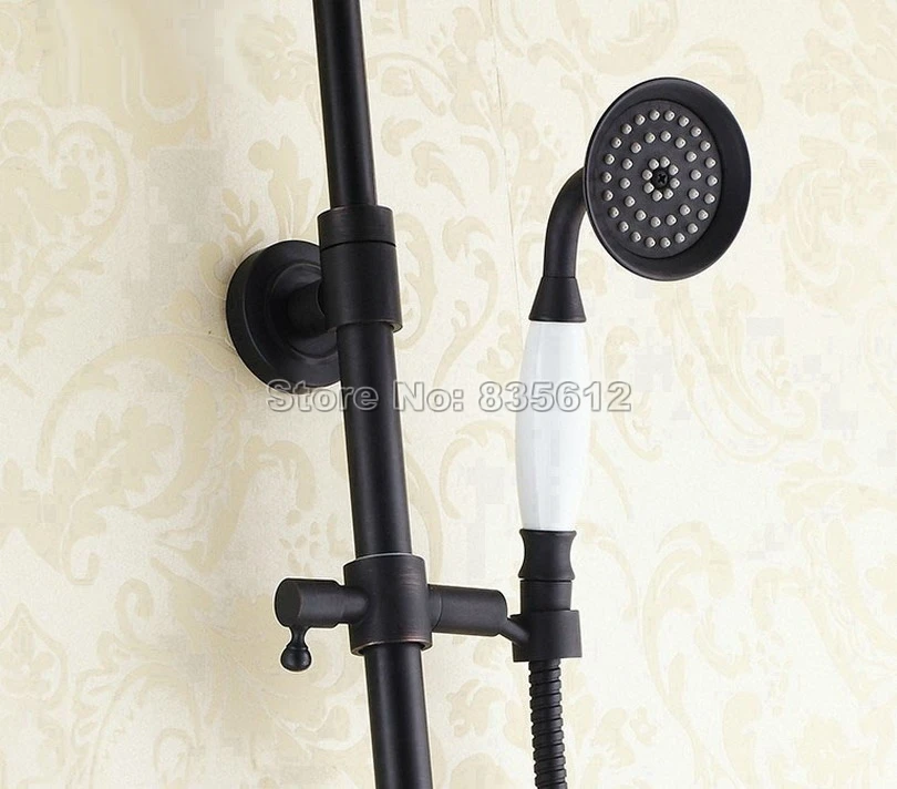 Роскошный Черный Масляный прорезиненный Бронзовый настенный смеситель для