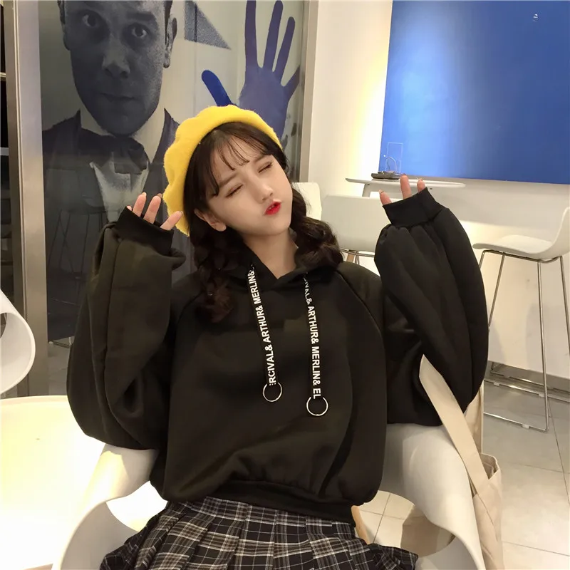 Harajuku модные бархатные женские толстовки, милый рисунок с милым медведем, толстовки для девочек, свободная толстовка с капюшоном, пуловеры с длинным рукавом