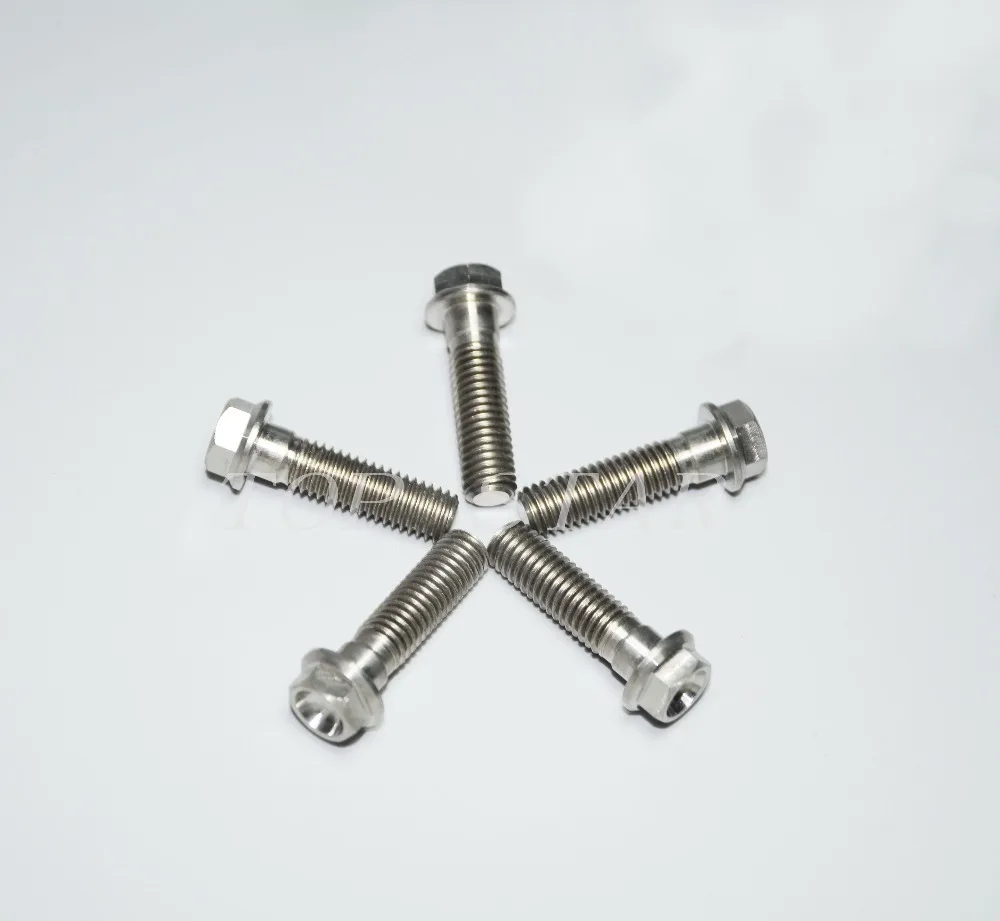 Класс 5 титановый сплав фланцевый болт с шестигранной головкой M10 x (1 25 мм) мм