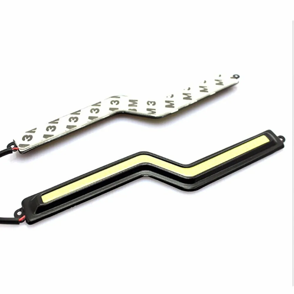 Car DRL Driving Daytime Running COB Z Shape Waterproof Lamp 12V Ultrathin Optional Color 2 Pieces LED Fog Light White | Автомобили и
