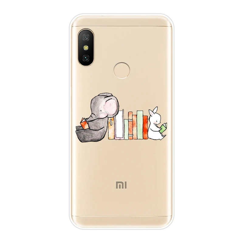 Мягкий чехол для телефона Xiaomi MI A1 A2 Lite Mi5 Mi6 Mi8 силиконовый со слоном задней панели