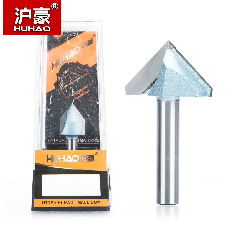 HUHAO 1 шт. 1/2 "1/4" хвостовик Фрезерные фрезы для дерева 90 градусов V типа долота