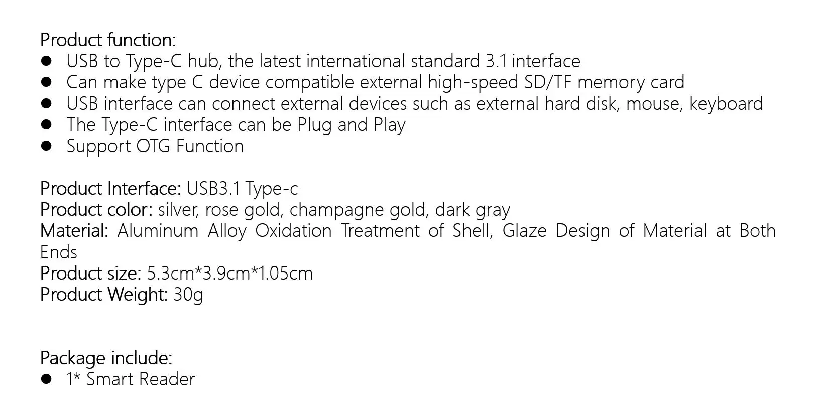 Мини-usb C концентратор, SD TF кард-ридер, алюминиевый USB C адаптер Смарт OTG ридер для ноутбука планшета смартфона