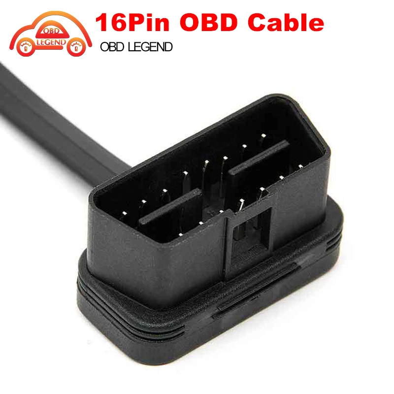 Плоский тонкий As Noodle OBDII OBD 2 OBD2 16 Pin штекер к гнезду удлинитель кабель автомобильный разъем адаптер Горячая
