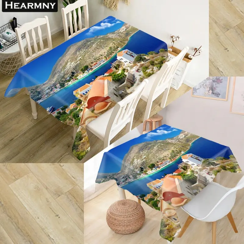 Скатерть HEARMNY 3D греческая ткань Оксфорд Пыленепроницаемая прямоугольная
