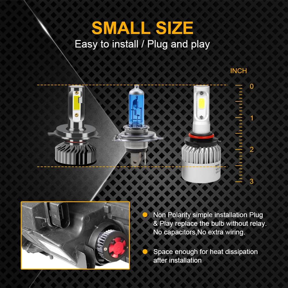 880 881 H1 H11 LED H4 CANBUS Mini Car Fog light H8 H9 9005 9006 H7 HB4 H3 H27 72W 8000LM 6500K 12V 24V Auto Headlight led lamp | Автомобили