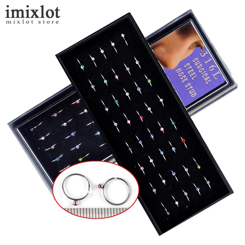 Imixlot 1 упаковка ювелирные изделия из нержавеющей стали для носа Открытое кольцо