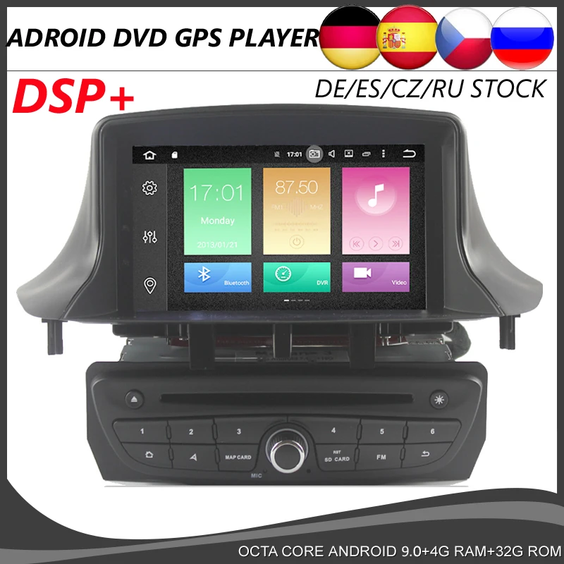 Автомобильный DVD плеер с GPS Восьмиядерный Android 9 0 для Renault Megane 3 Fluence 2009 2015 DSP