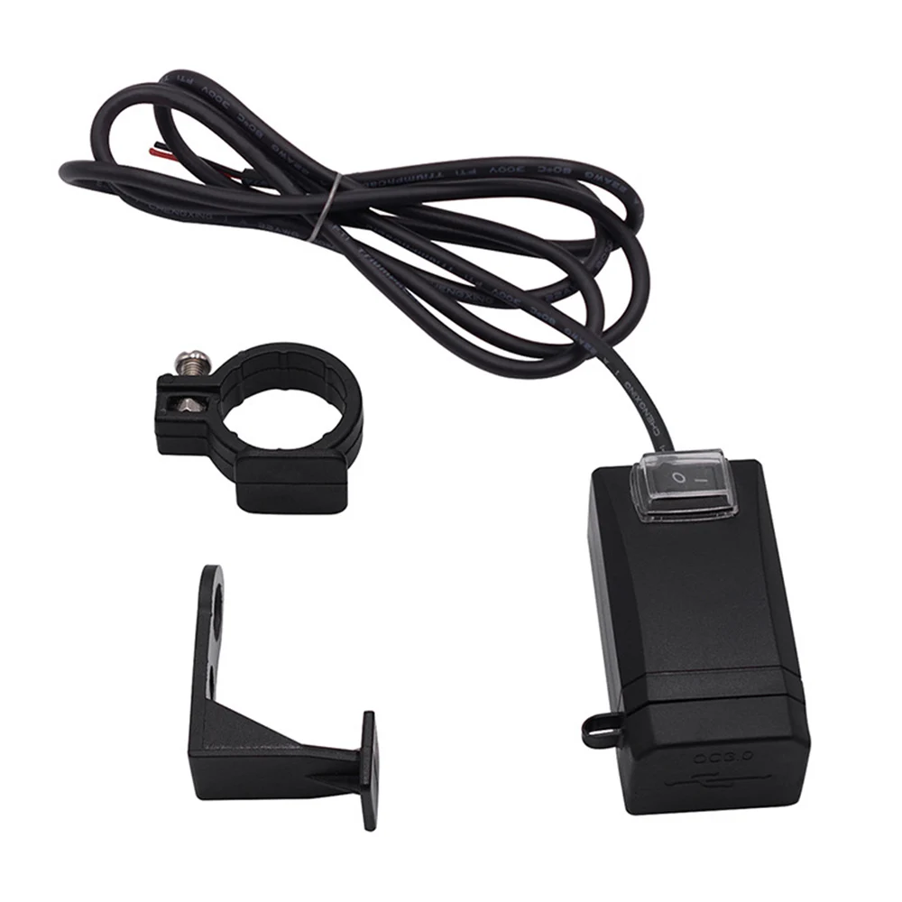 Водонепроницаемое зарядное устройство на руль мотоцикла с двумя USB портами QC3.0